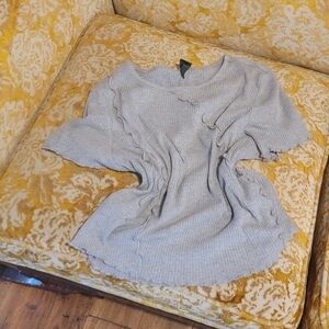 Wild Fable Light Gray Ribbed Top